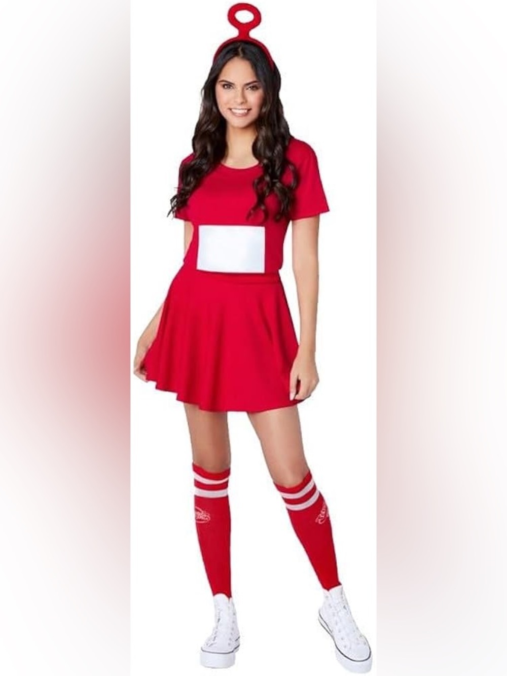 Teletubbies Po Cosplay 3 Piece Set - shirt, socks, headband- red medium